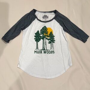 Muir Woods Raglan Shirt - White and Gray